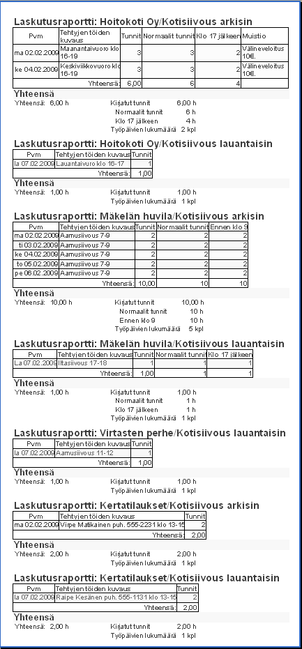 Esimerkkiraportti